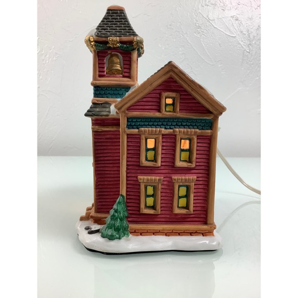 Vintage Trim A Home Pickford School lighted village porcelain * - Picture 3 of 11